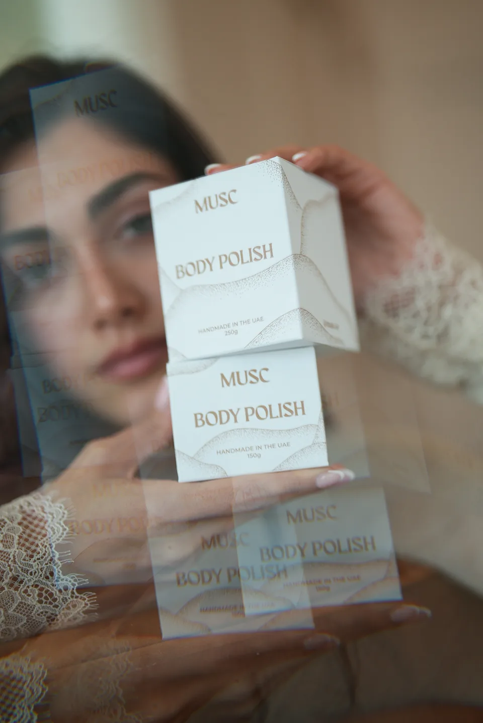 Woman behind MUSC body polish boxes