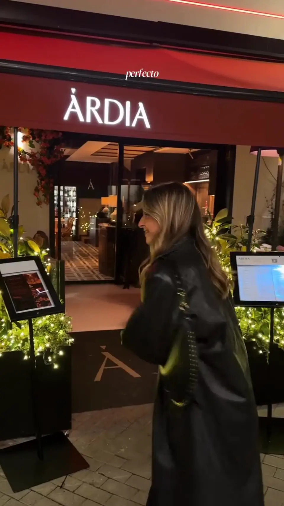 Árdia restaurant entrance in Madrid from an influencer video