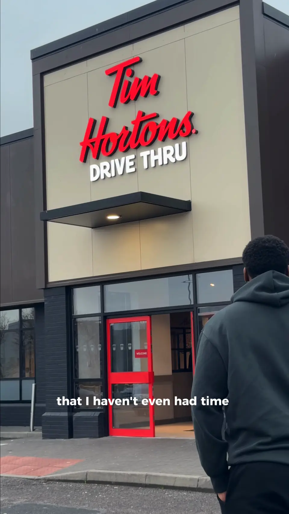 Tim Hortons drive-thru restaurant, from an influencer video